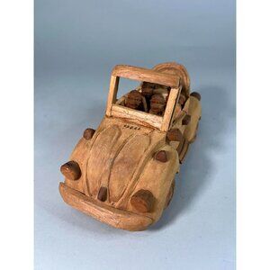 Vintage Ghana African Folkart Carved Wood VW Volkswagen Beetle Cabriolet Conv.